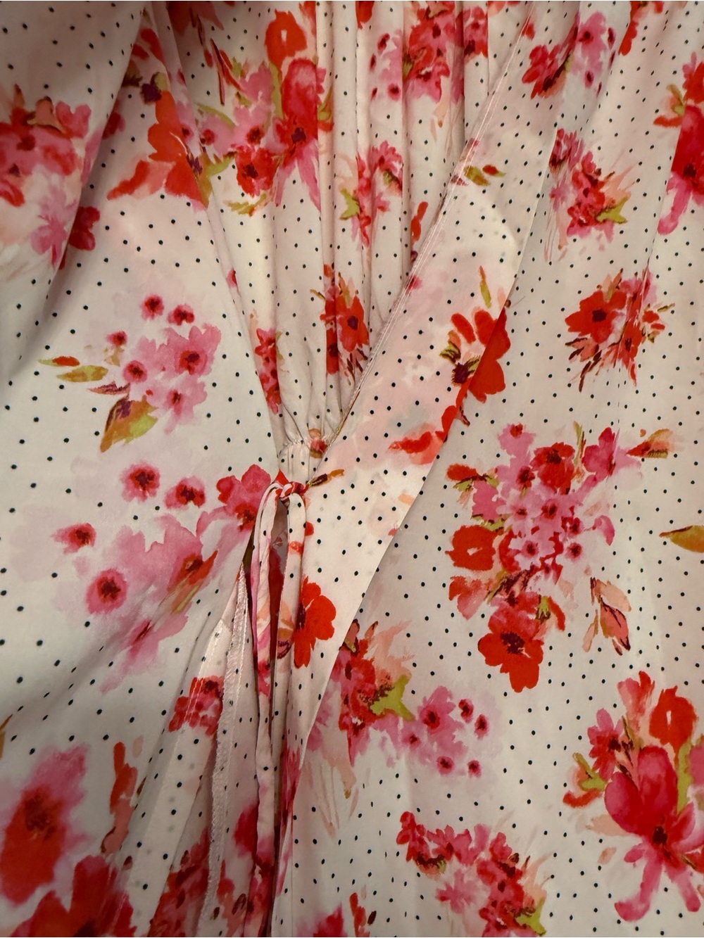 Oscar De La Renta Pink Label Floral Wrap Robe XS Cottagecore Pristine - Picture 13 of 15
